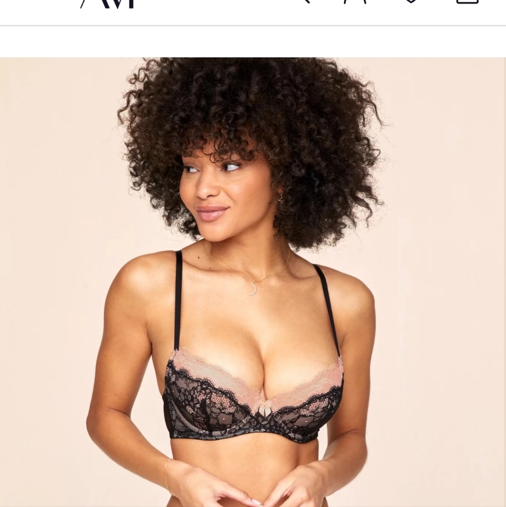 Lace Black and Pink Bra